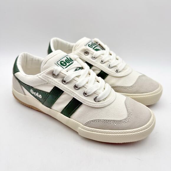 Gola Womens Badminton Sneakers US 5 EU 35 White Green Leather Low Top NIB - Picture 6 of 14